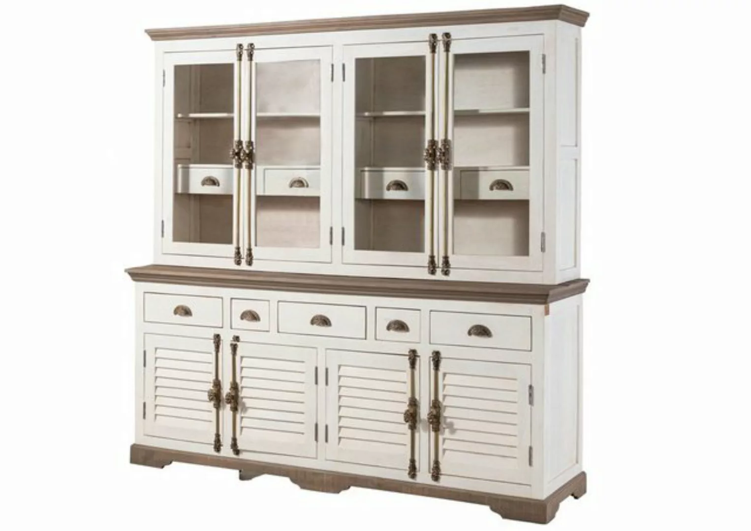 Massivmoebel24 Buffet (Mango 204x50x210 weiß lackiert TOULOUSE #103) günstig online kaufen