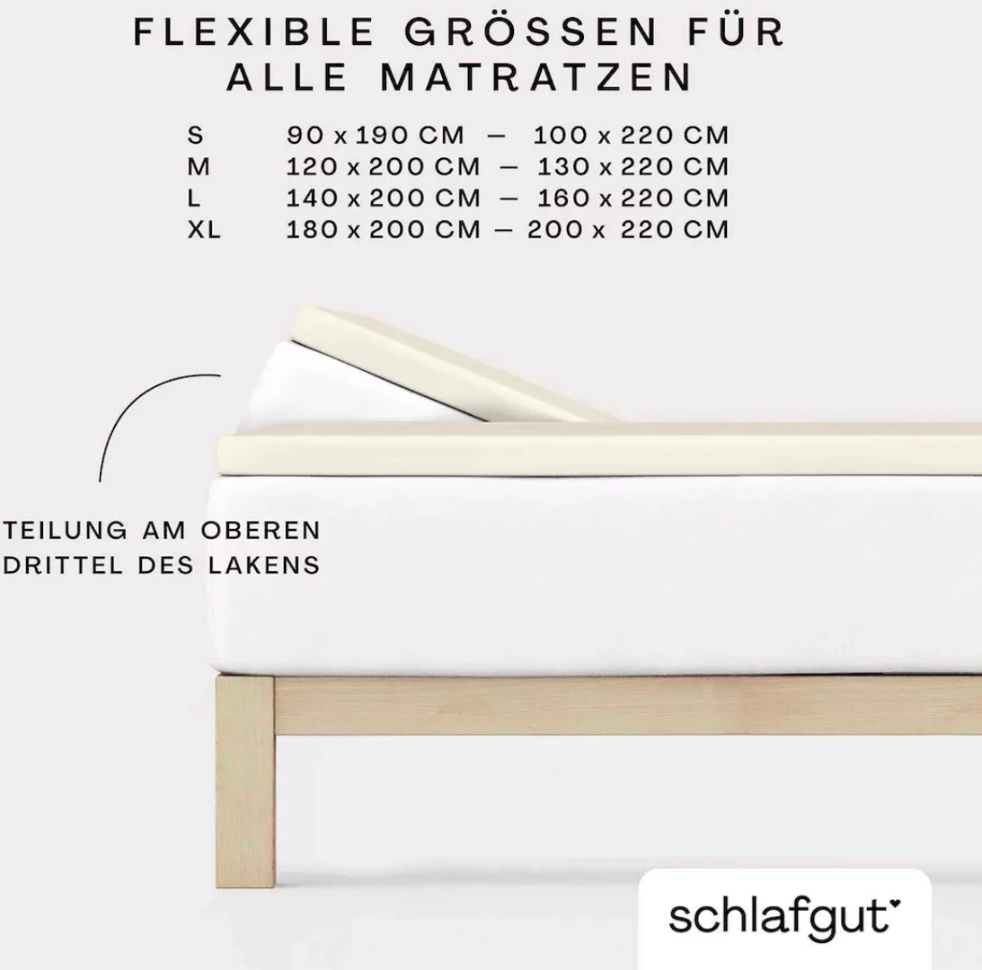 Schlafgut Spannbettlaken »Pure Split-Topper«, MADE IN GREEN by OEKO-TEX® günstig online kaufen