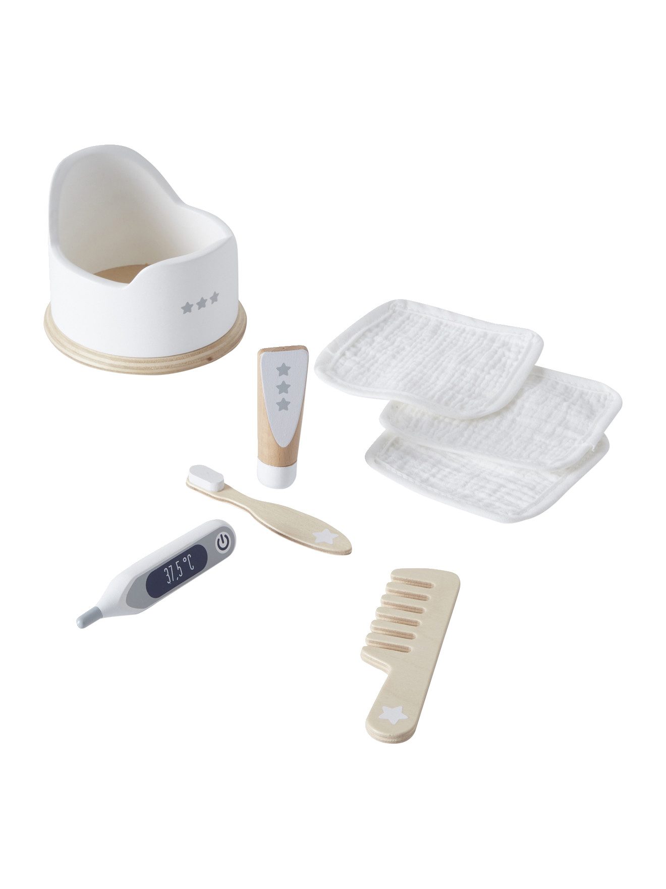 vertbaudet Puppen Accessoires-Set Puppen-Pflegeset, Holz günstig online kaufen