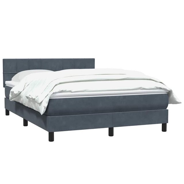 vidaXL Bett Boxspringbett mit Matratze Dunkelgrau 140x220 cm Samt günstig online kaufen