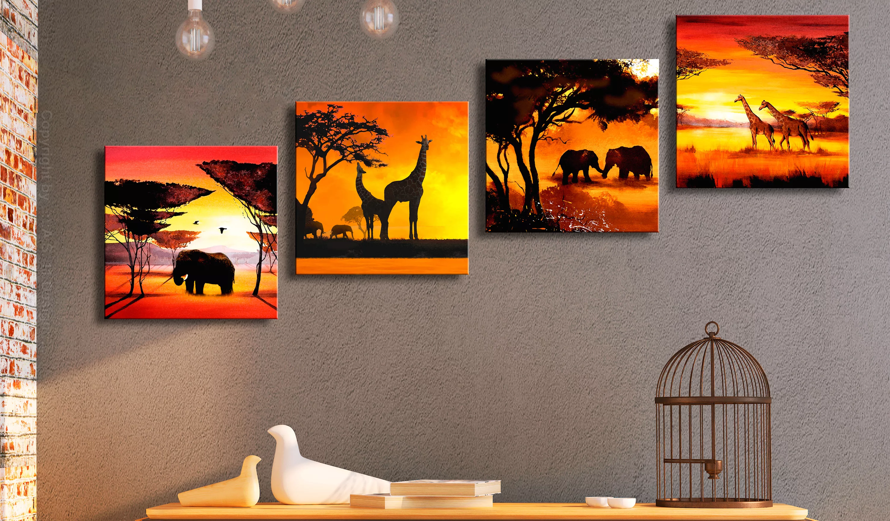Wandbild - African Animals (4 Parts) günstig online kaufen