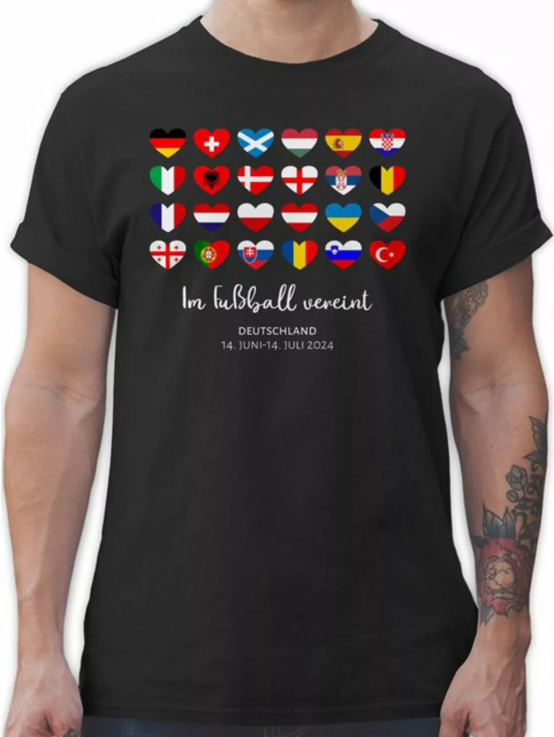 Shirtracer T-Shirt Im Fußball vereint - Deutschland EM 2024 Länder 2024 Fus günstig online kaufen