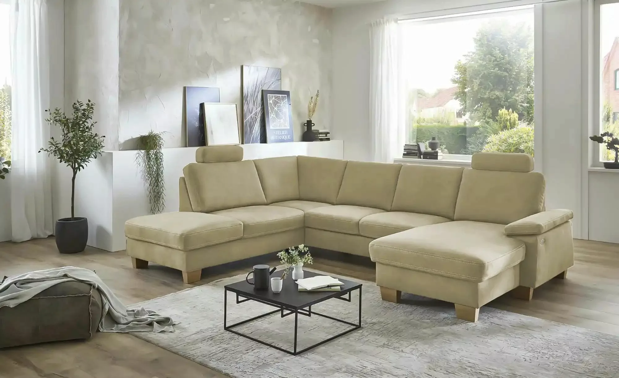 meinSofa Wohnlandschaft  Samu ¦ grün ¦ Maße (cm): B: 316 H: 90 T: 235.0 Pol günstig online kaufen