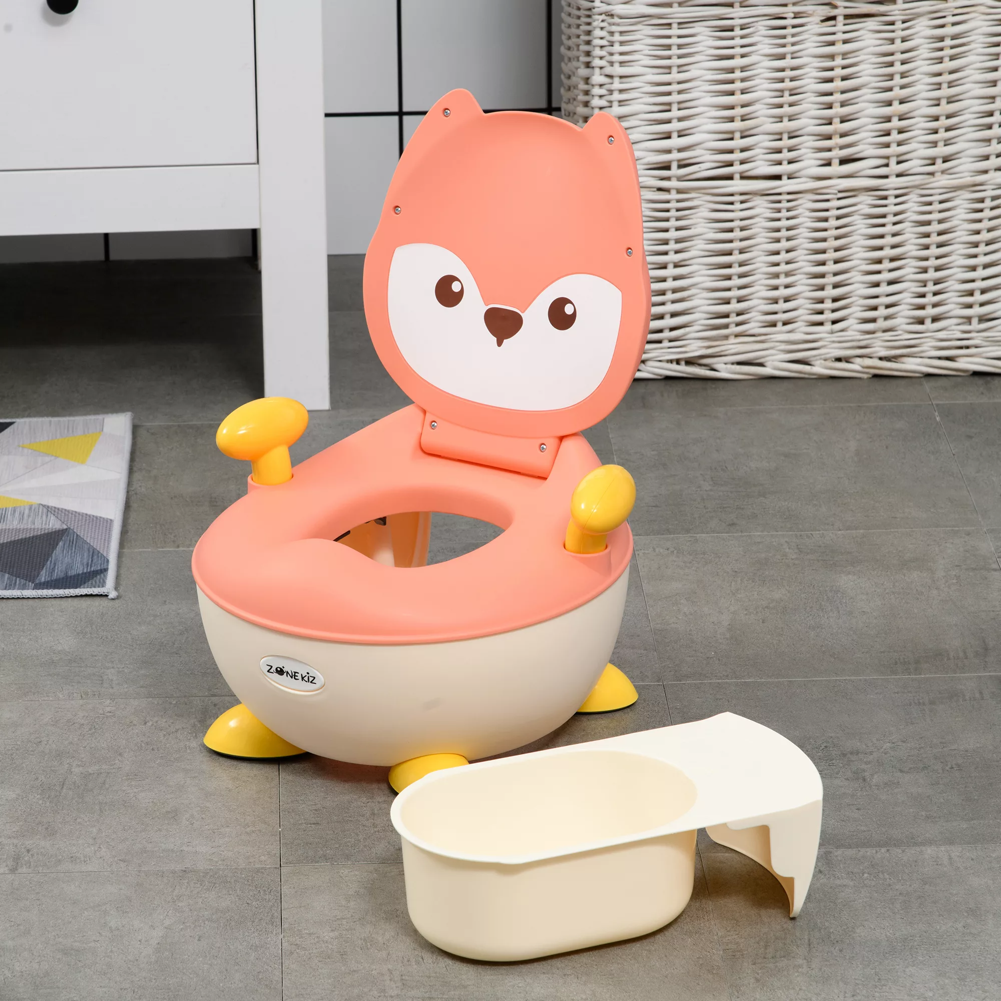 ZONEKIZ Kinder Töpfchen Kindertoilette im Fuchs-Design, rutschfester Topfst günstig online kaufen