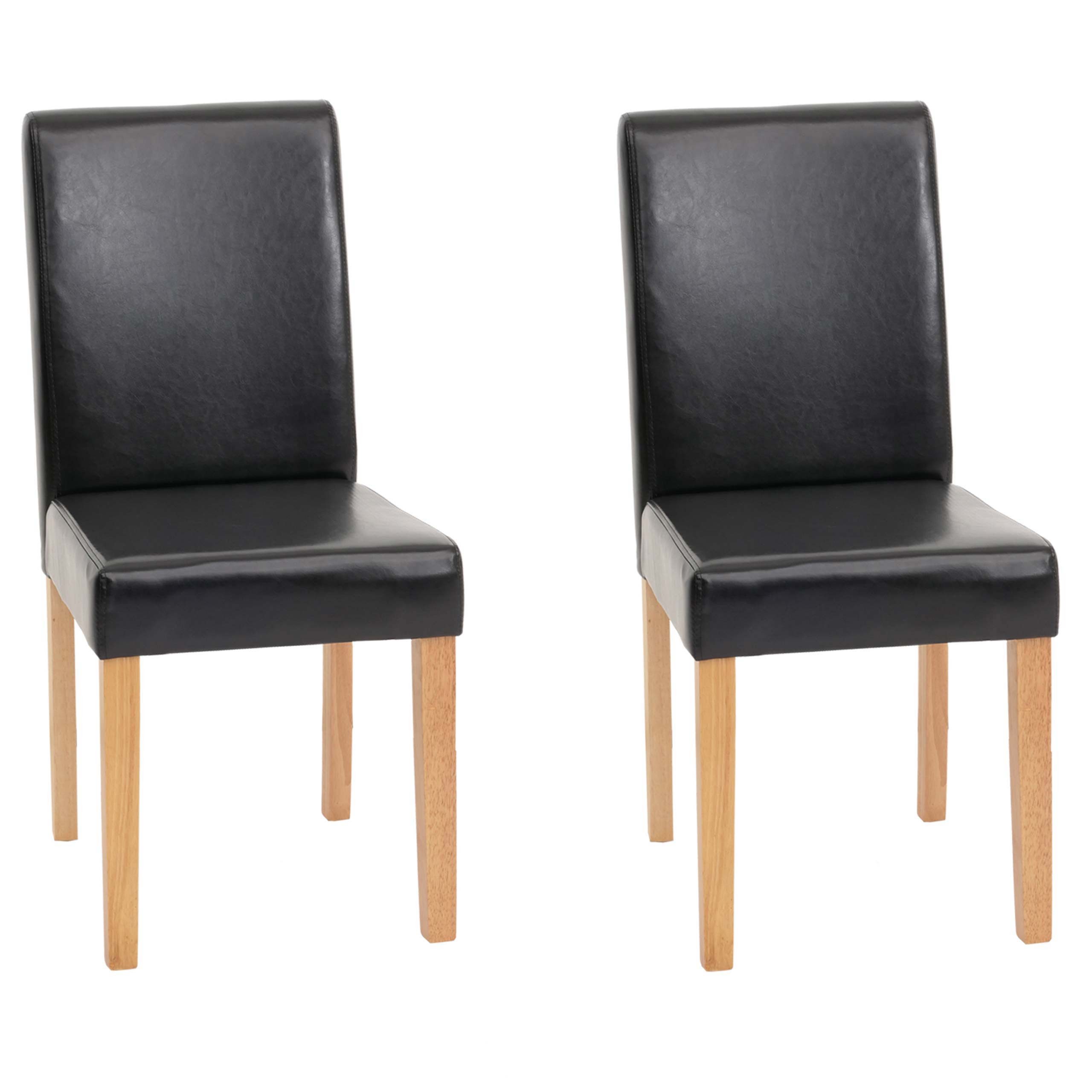 MCW Esszimmerstuhl Littau Kunstleder 2er-Set Kunstleder Schwarz Helle Beine günstig online kaufen