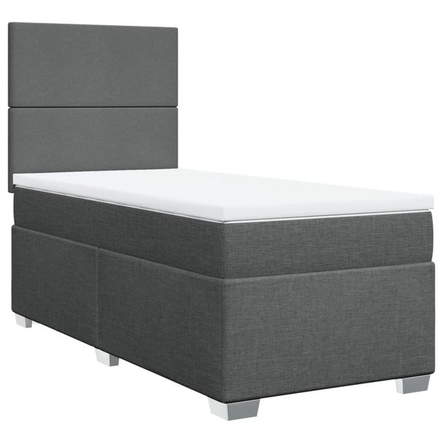 vidaXL Boxspringbett, Boxspringbett mit Matratze Dunkelgrau 80x200 cm Stoff günstig online kaufen