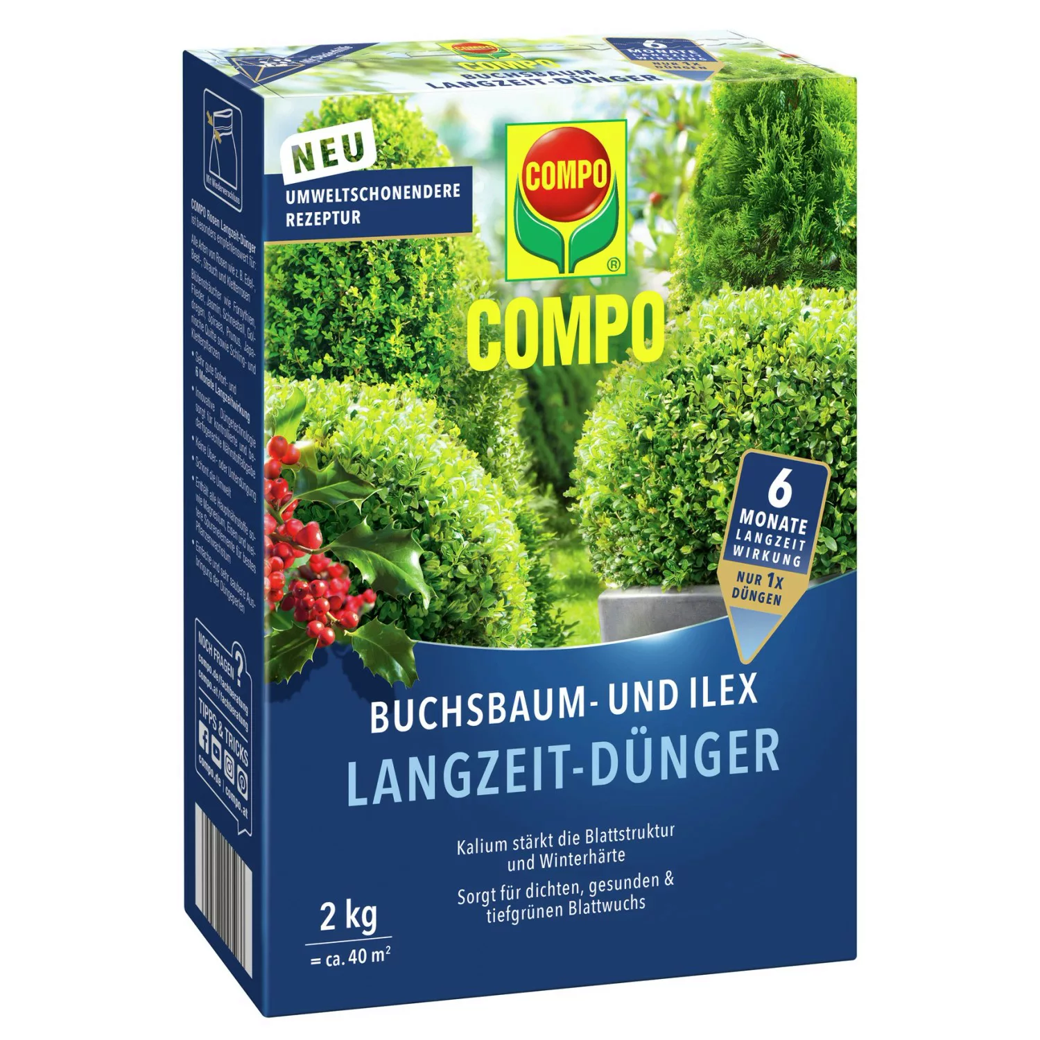 Compo Buchsbaum- und Ilex Langzeit-Dünger 2 kg günstig online kaufen