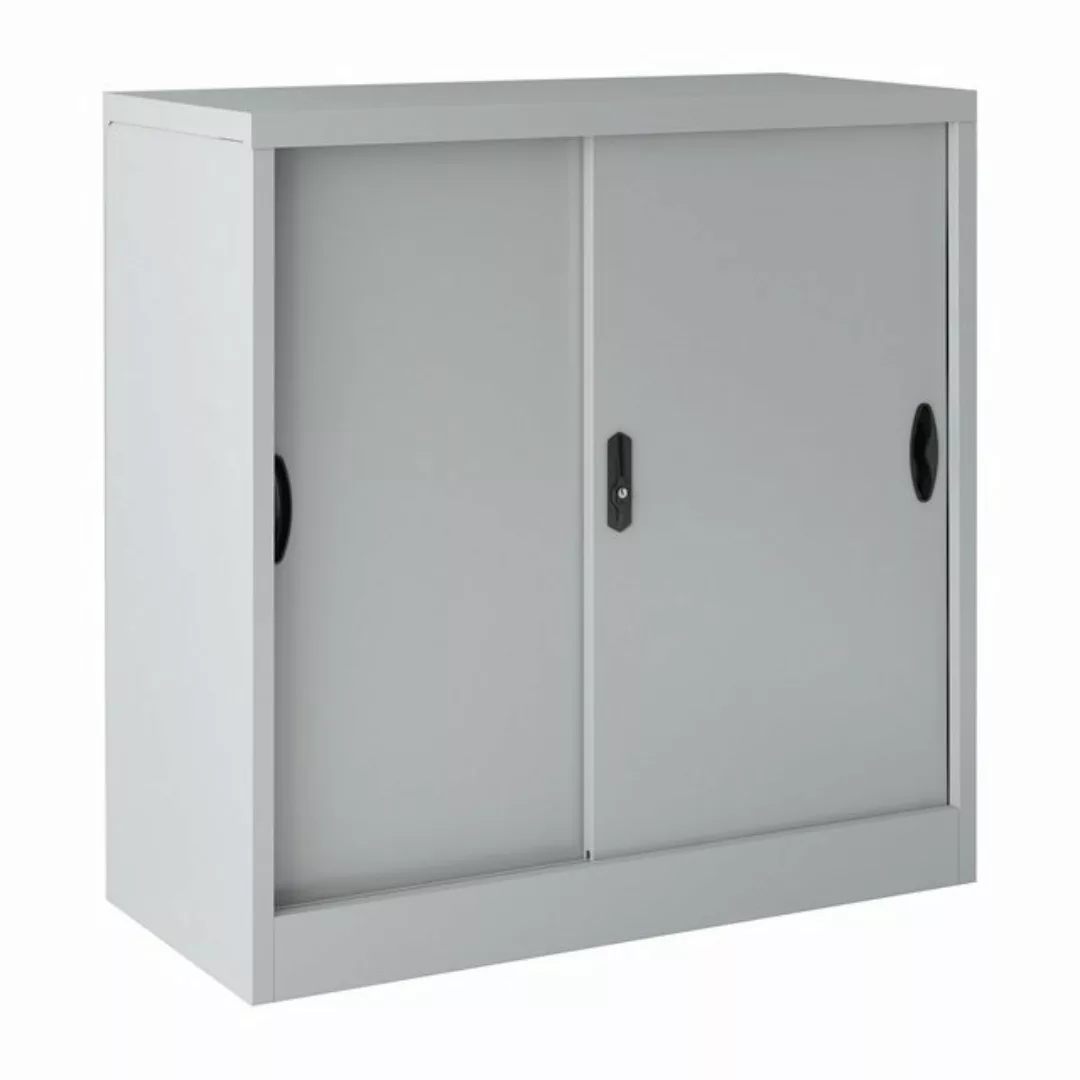 en.casa Aktenschrank »Rieti« Büroschrank Stahl 90x40x90 cm Hellgrau günstig online kaufen