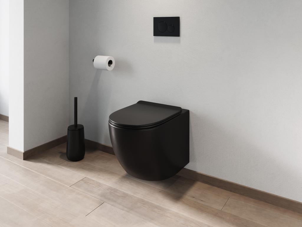 Wand-WC aus Keramik ohne Flansch - Schwarz matt - JAVOINE günstig online kaufen