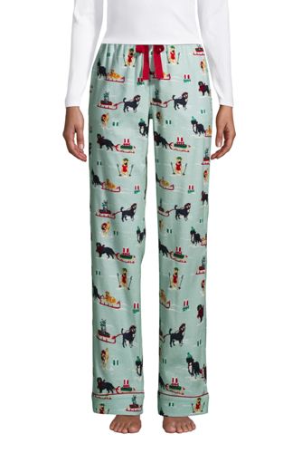 Gemusterte Flanell-Pyjamahose, Damen, Größe: S Normal, Grün, Baumwolle, by günstig online kaufen