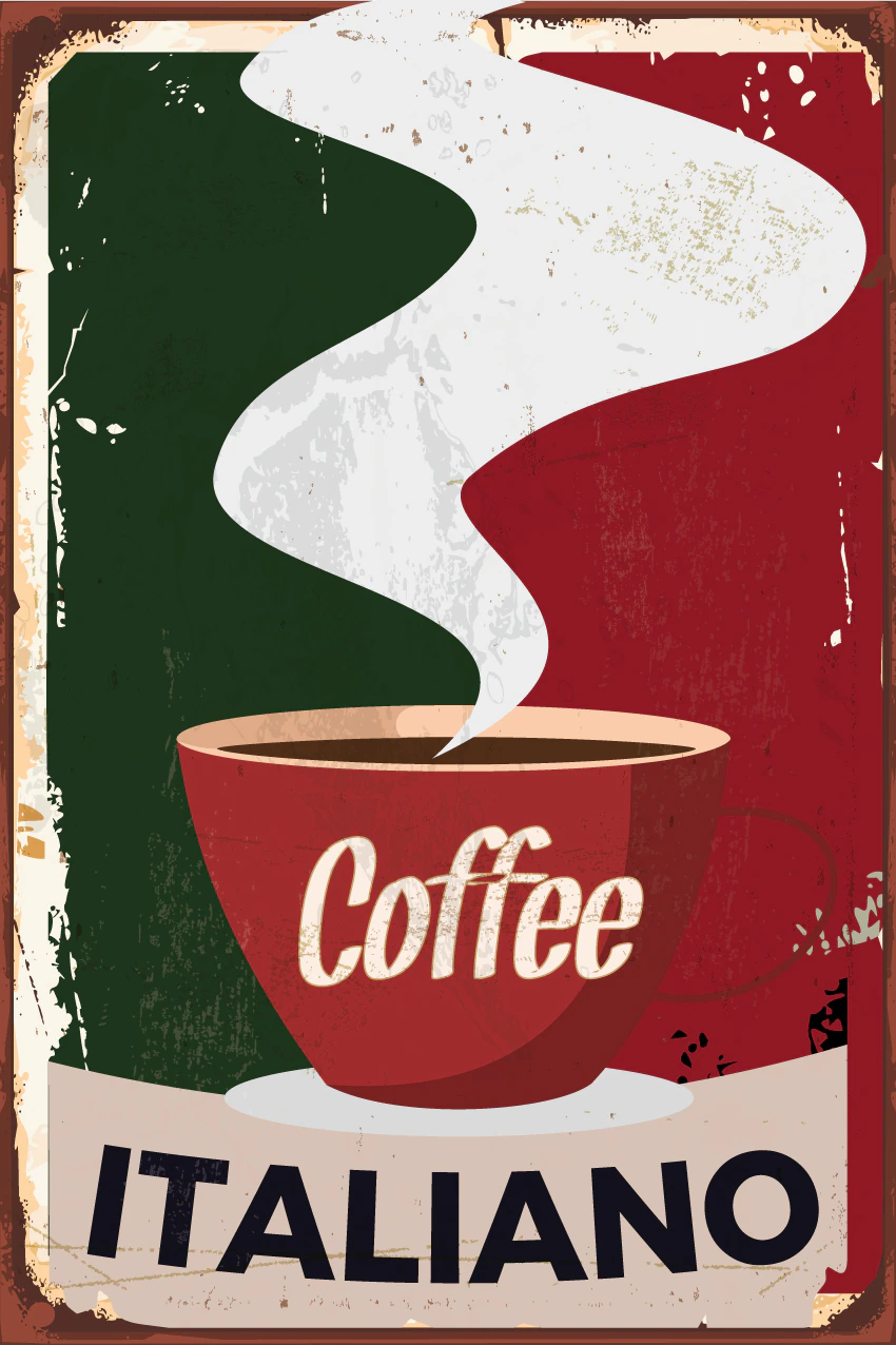 queence Alu-Dibond-Druck "Coffee Italiano", Kaffee-Kaffee Bilder-Sprüche, C günstig online kaufen