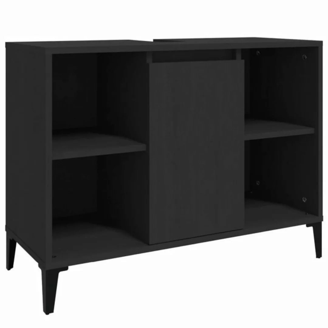 vidaXL Badezimmerspiegelschrank Waschbeckenunterschrank Schwarz 80x33x60 cm günstig online kaufen