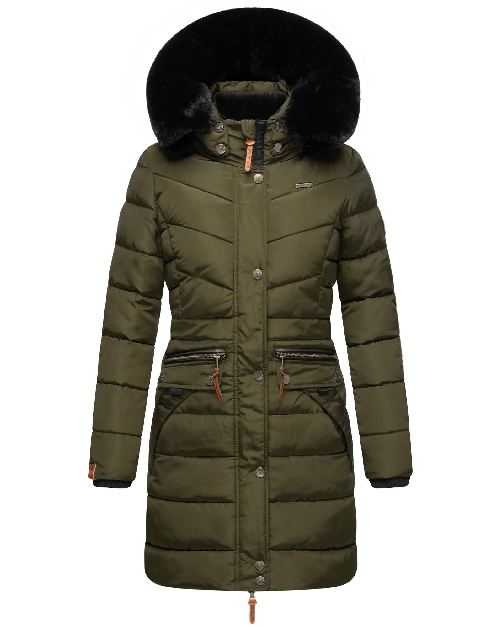 Navahoo Steppmantel "Paula", stylischer Winter Parka m. edlem Fellimitat günstig online kaufen