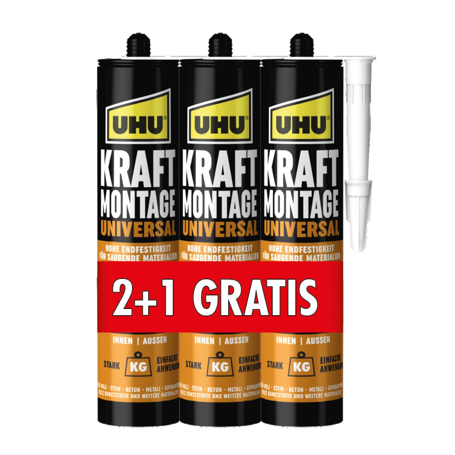 UHU Kraft Montage Universal 2 + 1 Gratis 1,41 kg Beige günstig online kaufen