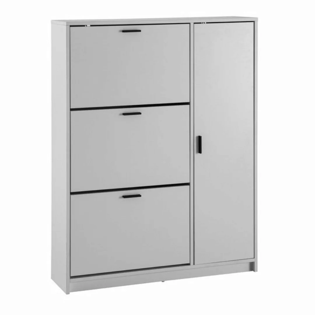 FINEBUY Schuhschrank FB102880 (Schuhkipper Weiß 90x120x24 cm Geschlossen) S günstig online kaufen