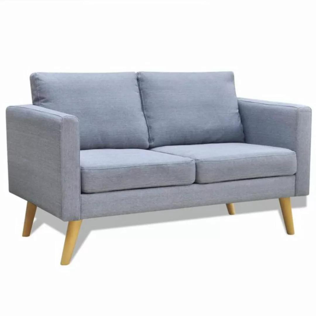 vidaXL Sofa Sofa 2-Sitzer Stoff Hellgrau günstig online kaufen