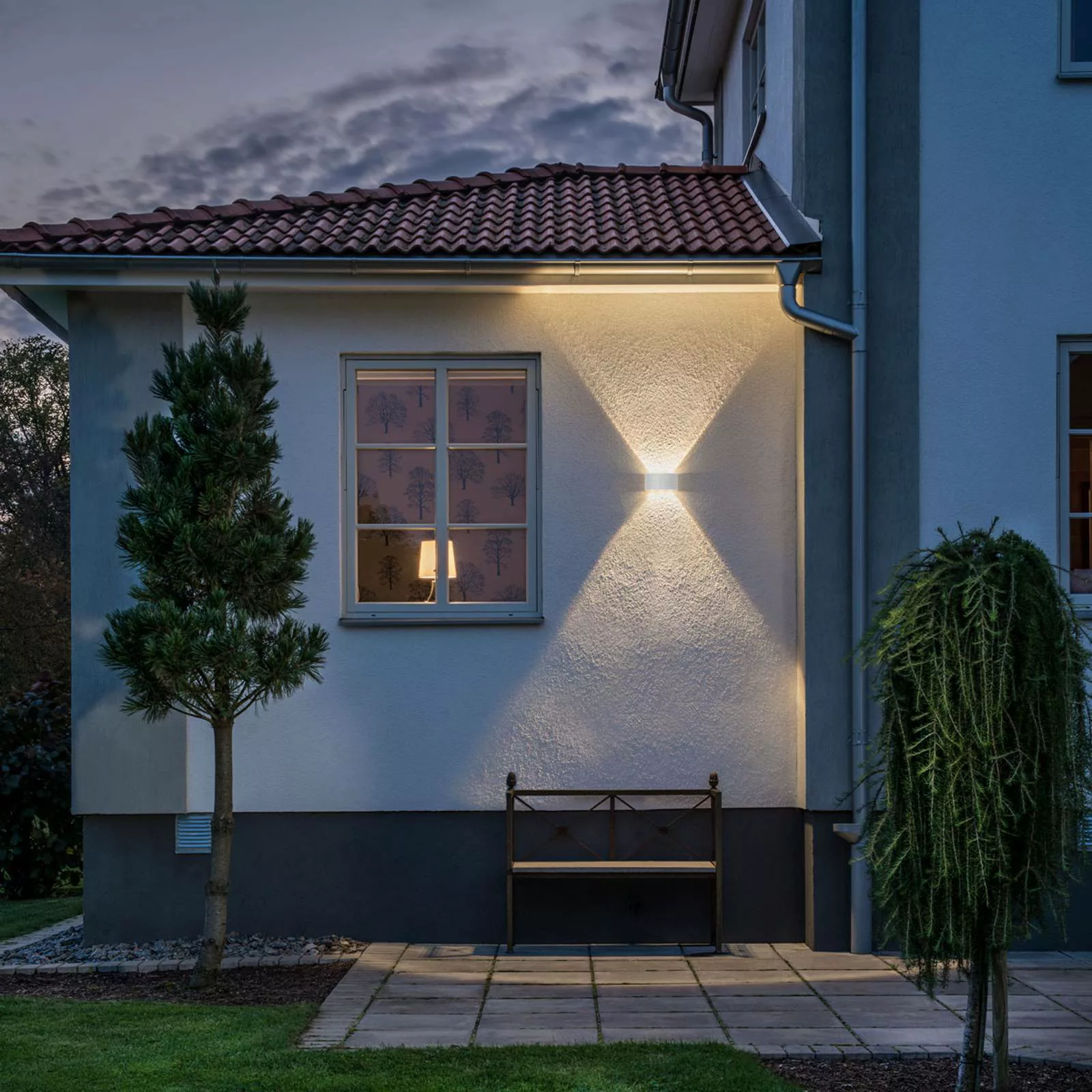 LED-Außenwandleuchte Chieri, weiß, 6-flammig günstig online kaufen