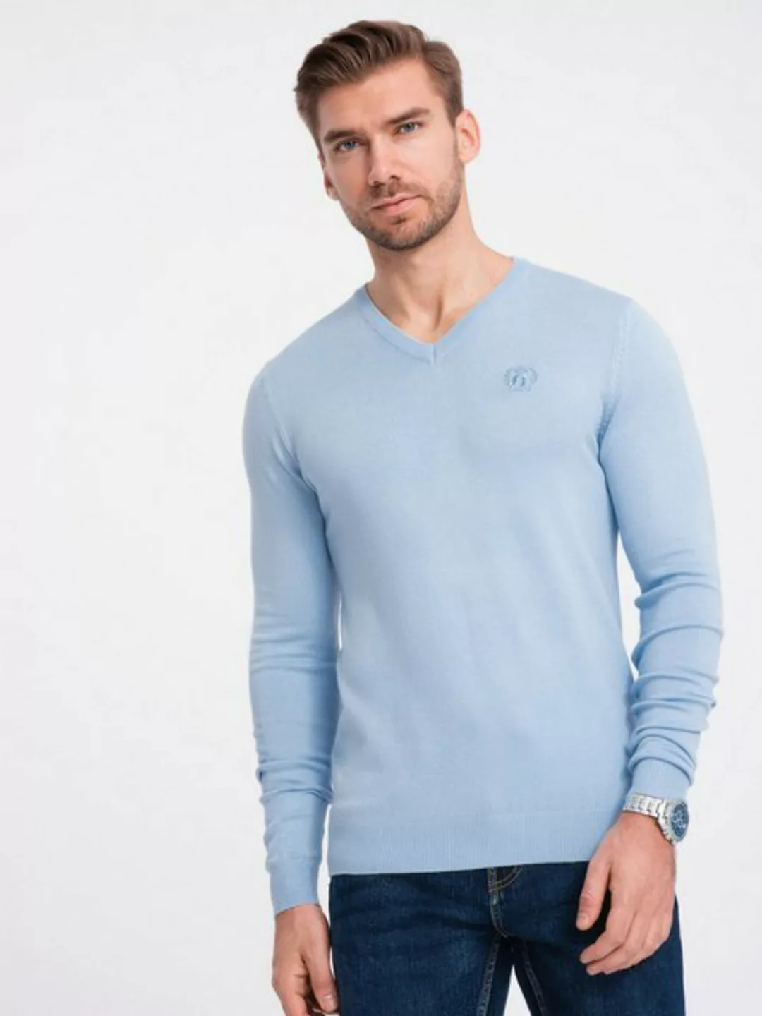 OMBRE V-Ausschnitt-Pullover Eleganter Herrenpullover mit V-Ausschnitt günstig online kaufen