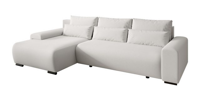 Beautysofa Ecksofa Benny Boucle, inkl. Schlaffunktion, Bettkasten, Wellenfe günstig online kaufen