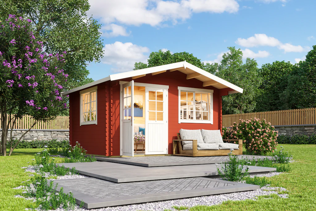 LASITA MAJA Gartenhaus "Norderney 2", Blockbohlenhaus 40 mm, Fundamentmass günstig online kaufen