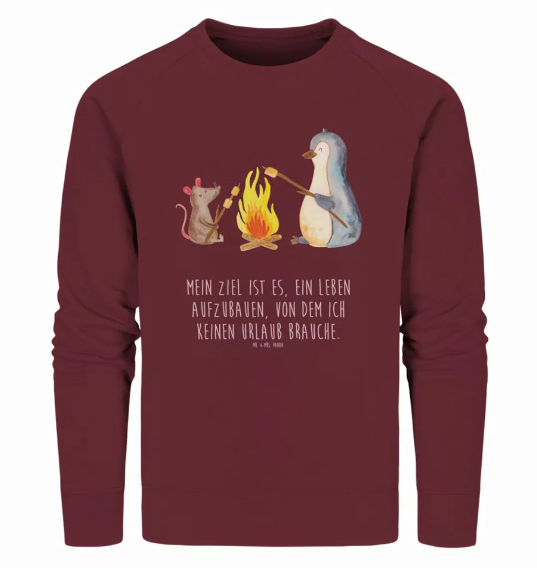 Mr. & Mrs. Panda Longpullover Größe S Pinguin Lagerfeuer - Burgundy - Gesch günstig online kaufen