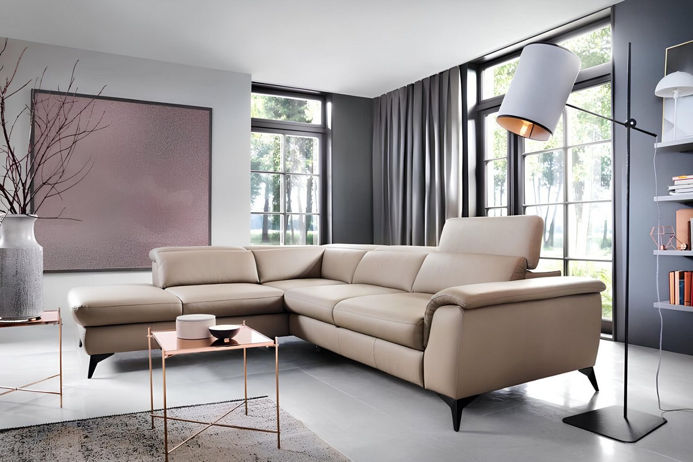 Xlmoebel Ecksofa Luxuriöses Ledersofa für die Wohnlandschaft in Eckform, He günstig online kaufen