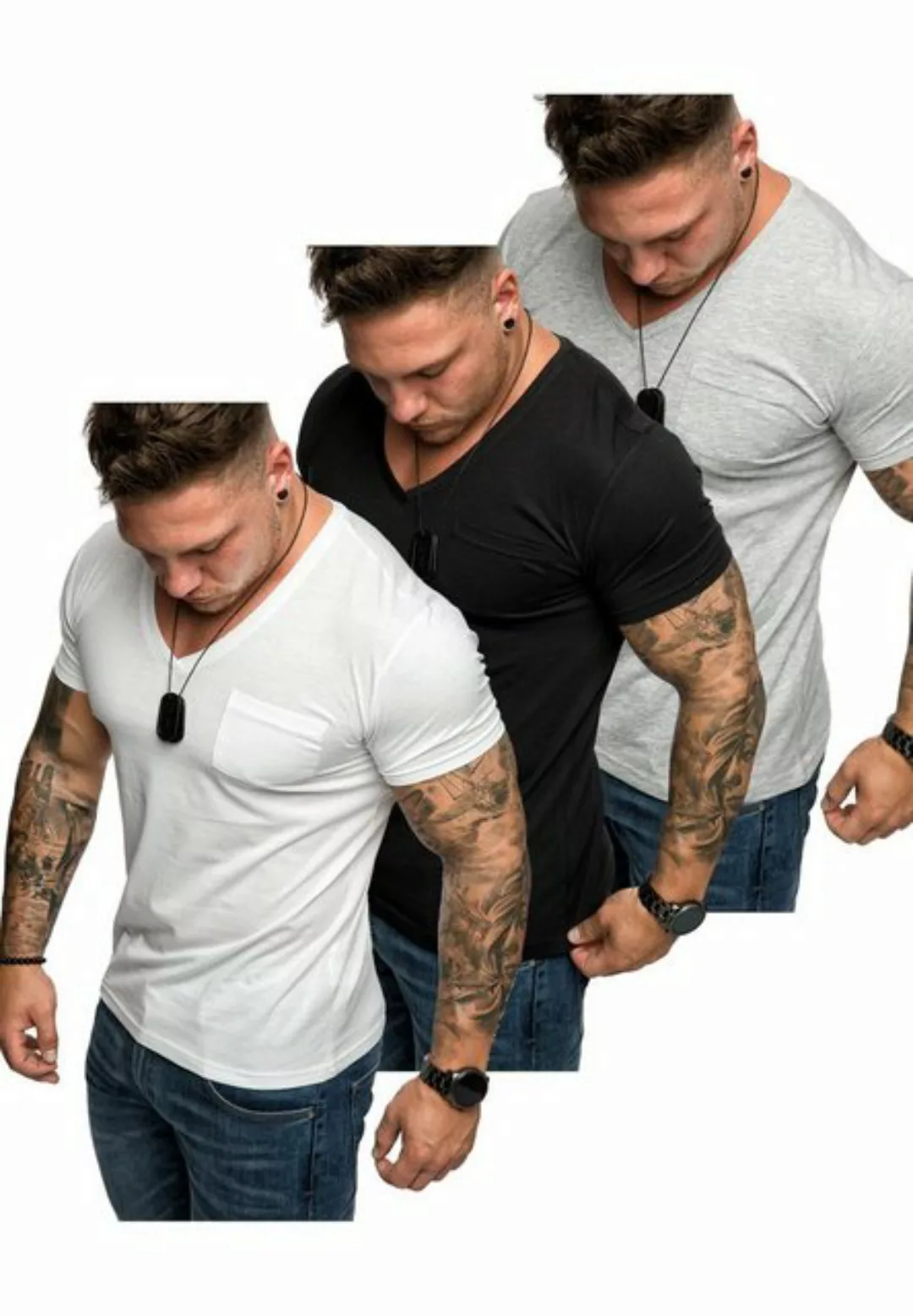 Amaci&Sons T-Shirt 3. PATERSON Herren T-Shirts 3er-Pack (3er-Pack) Herren B günstig online kaufen