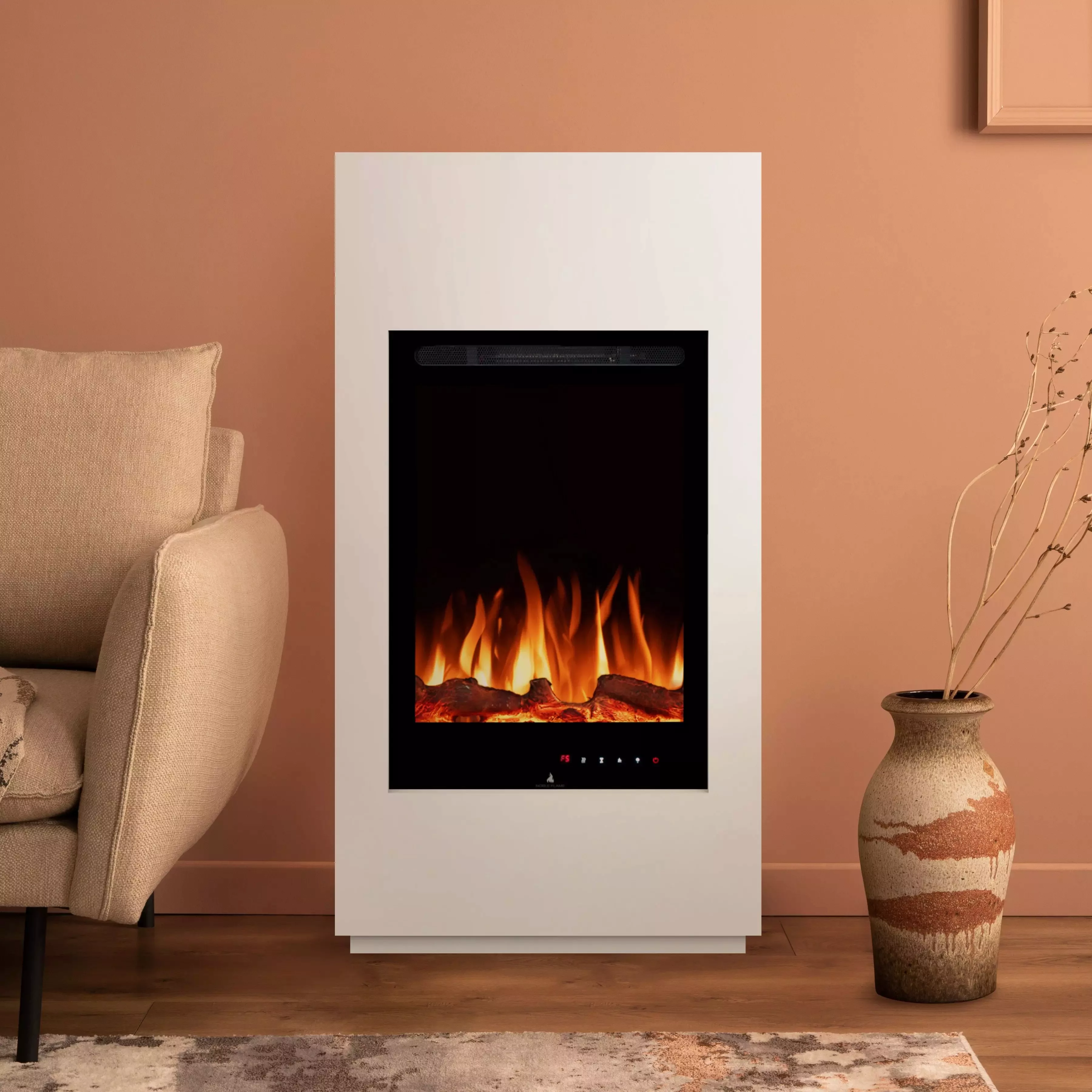 Noble Flame Brava [moderner Stand- oder Wand-Elektrokamin]: Weiß (warm) günstig online kaufen