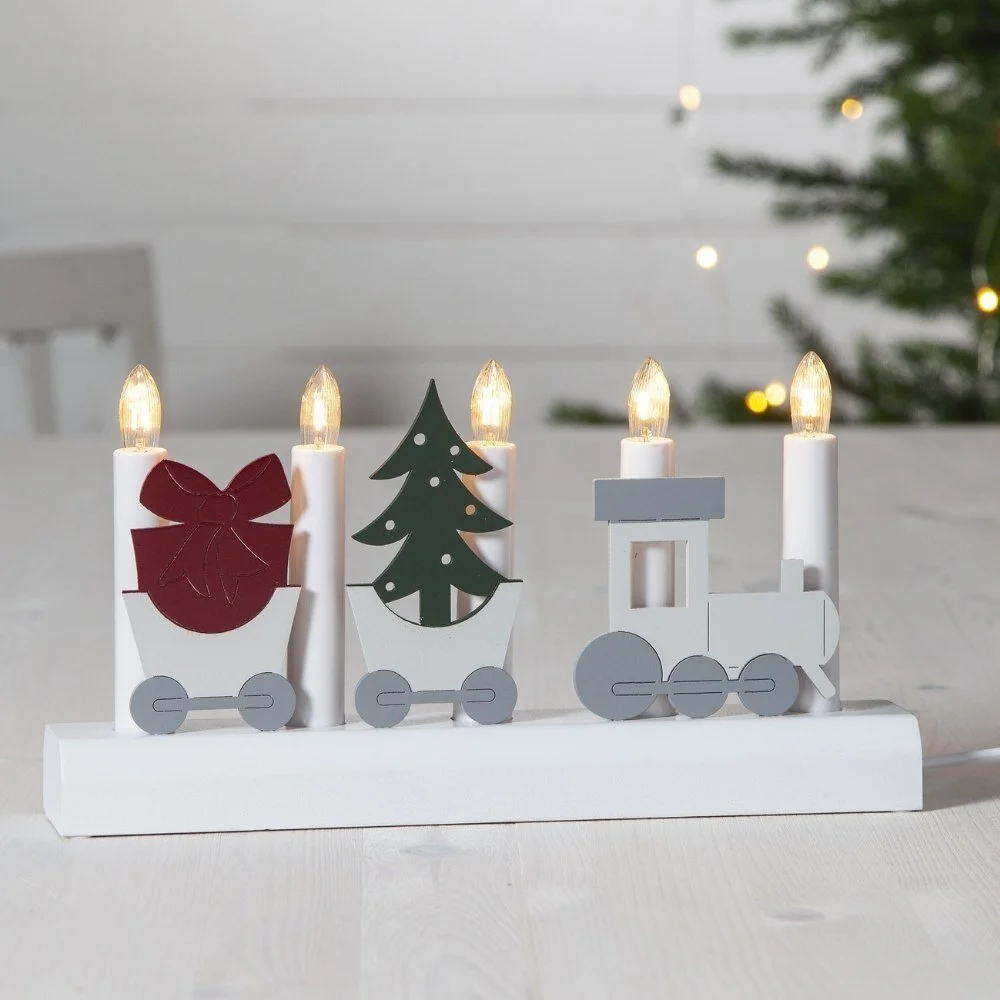 LED Tischleuchte Weihnachtszug in Weiß 5x 3W günstig online kaufen