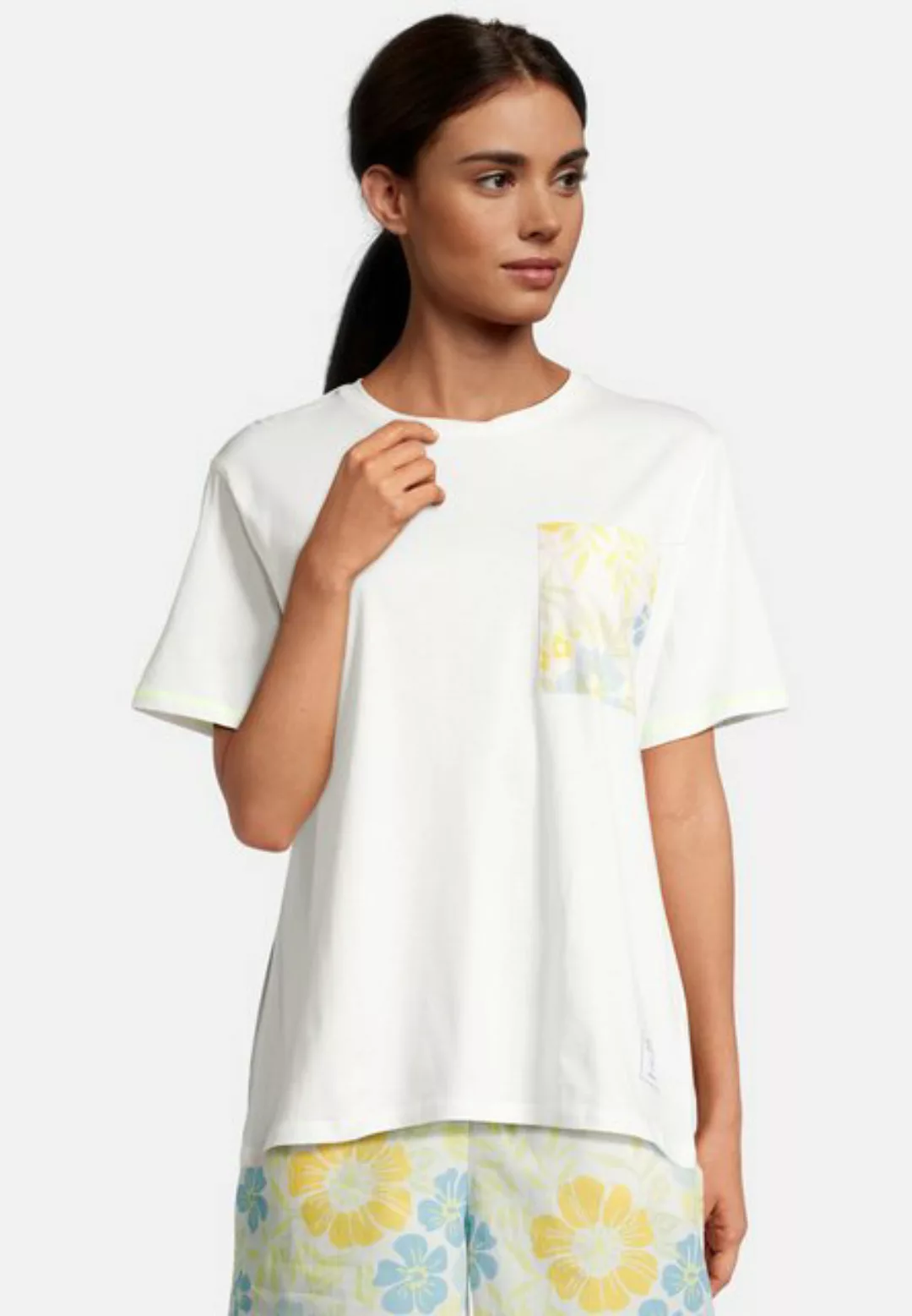 salzhaut T-Shirt Damen Sommershirt Liberaal Pocket Flower mit Blumen-Brustt günstig online kaufen