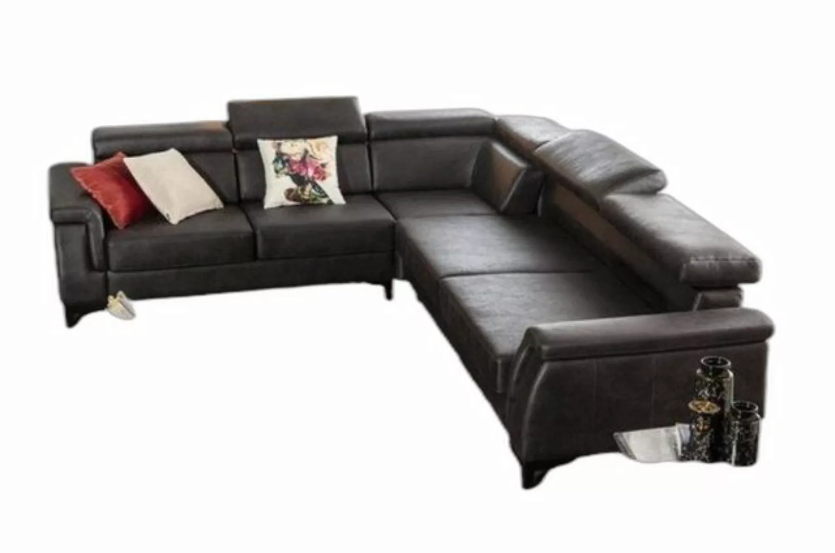 Xlmoebel Ecksofa Zeitgenössisches Dunkles L-förmiges Sofa mit Bettfunktion günstig online kaufen