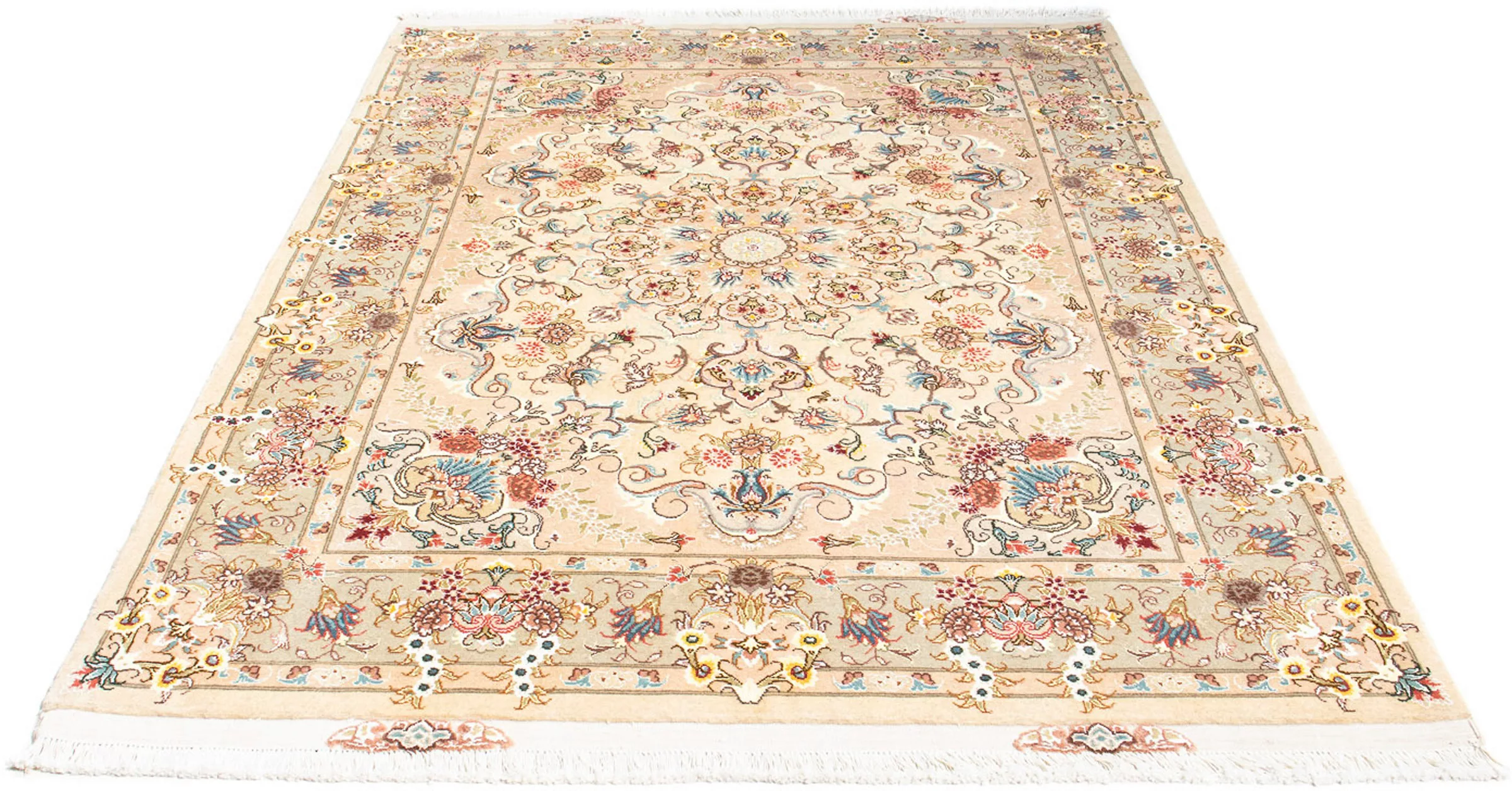 morgenland Orientteppich »Perser - Täbriz - Royal - 210 x 150 cm - beige«, günstig online kaufen