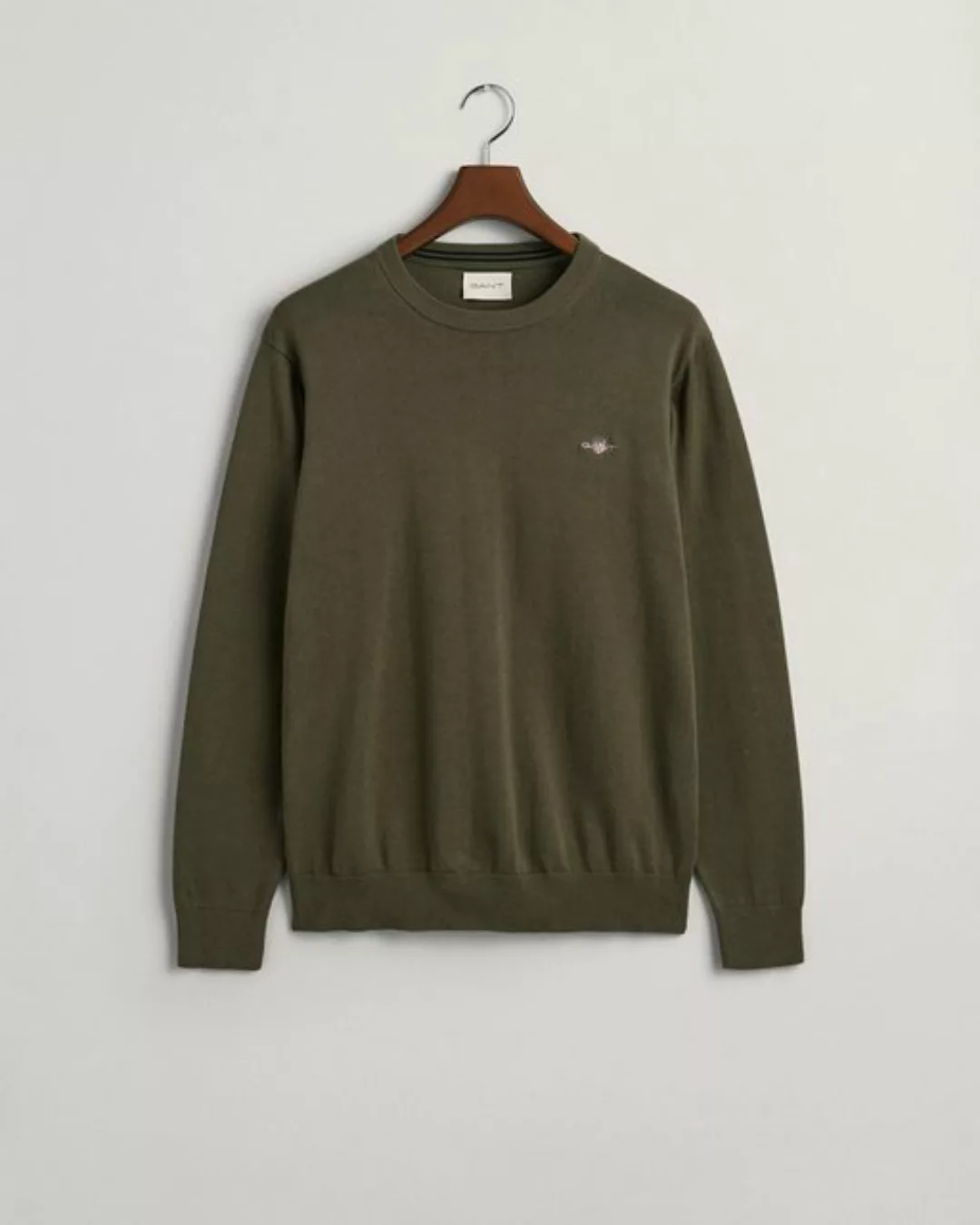 Gant Strickpullover CLASSIC COTTON C-NECK, JUNIPER GREEN günstig online kaufen