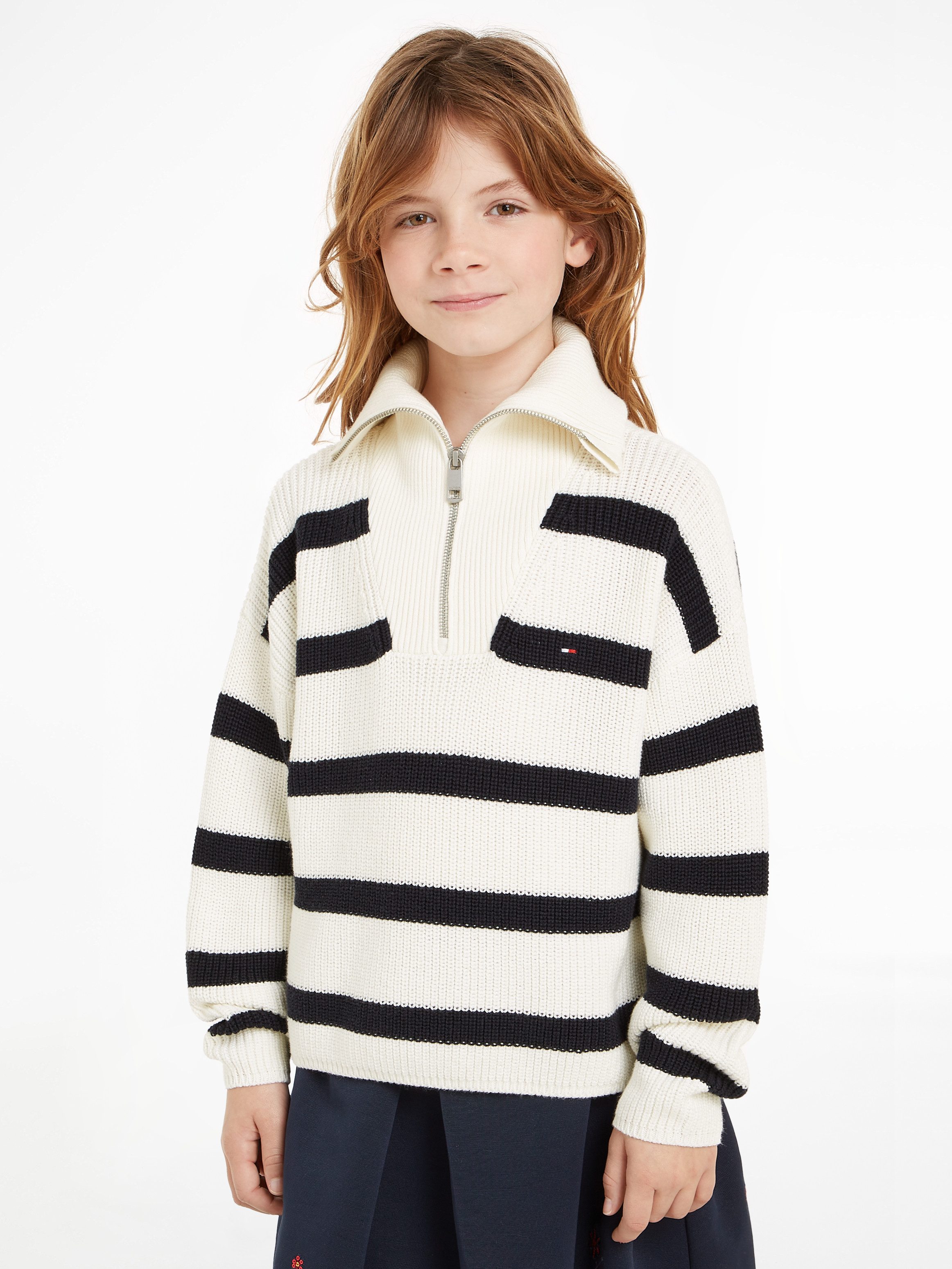 Tommy Hilfiger Troyer STRIPE HALF ZIP günstig online kaufen