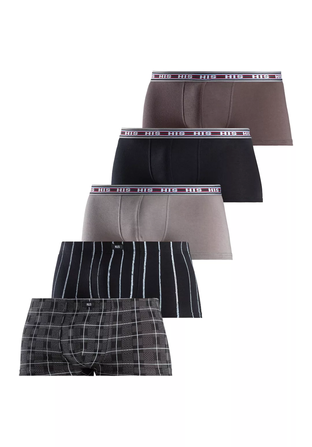 H.I.S Hipster, (Packung, 5 St.), Boxershorts aus Baumwoll-Stretch günstig online kaufen