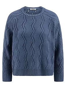 Rundhals-Pullover aus 100% SUPIMA-Baumwolle Peter Hahn blau günstig online kaufen