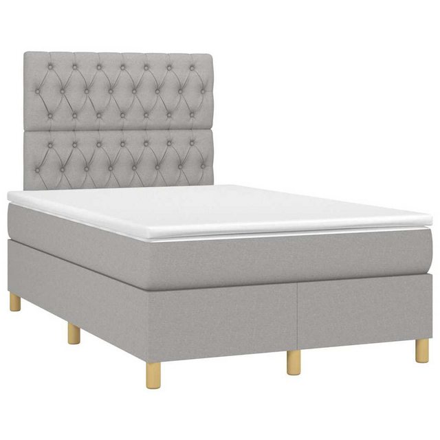 vidaXL Bett Boxspringbett mit Matratze Hellgrau 120x190 cm Stoff günstig online kaufen