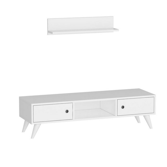 en.casa TV-Schrank »Egebjerg« TV Board 2 Türen, Lowboard 35x130x40 cm, Weiß günstig online kaufen