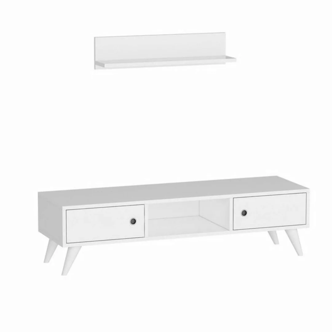 en.casa TV-Schrank »Egebjerg« TV Board 2 Türen, Lowboard 35x130x40 cm, Weiß günstig online kaufen