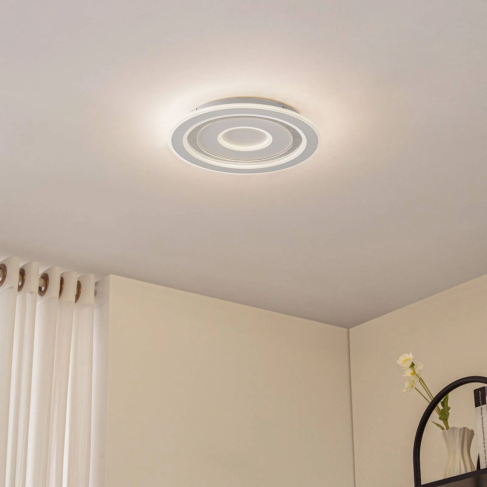 Lindby LED-Deckenleuchte Lorvik, Ø 40 cm, weiß, CCT, dimmbar günstig online kaufen