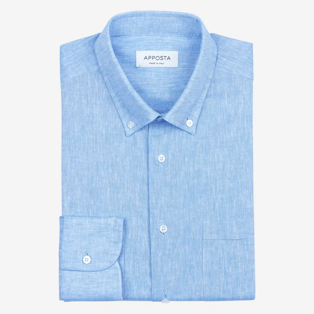 Hemd  einfarbig  hellblau baumwoll-leinen leinwandbindung, kragenform  klei günstig online kaufen
