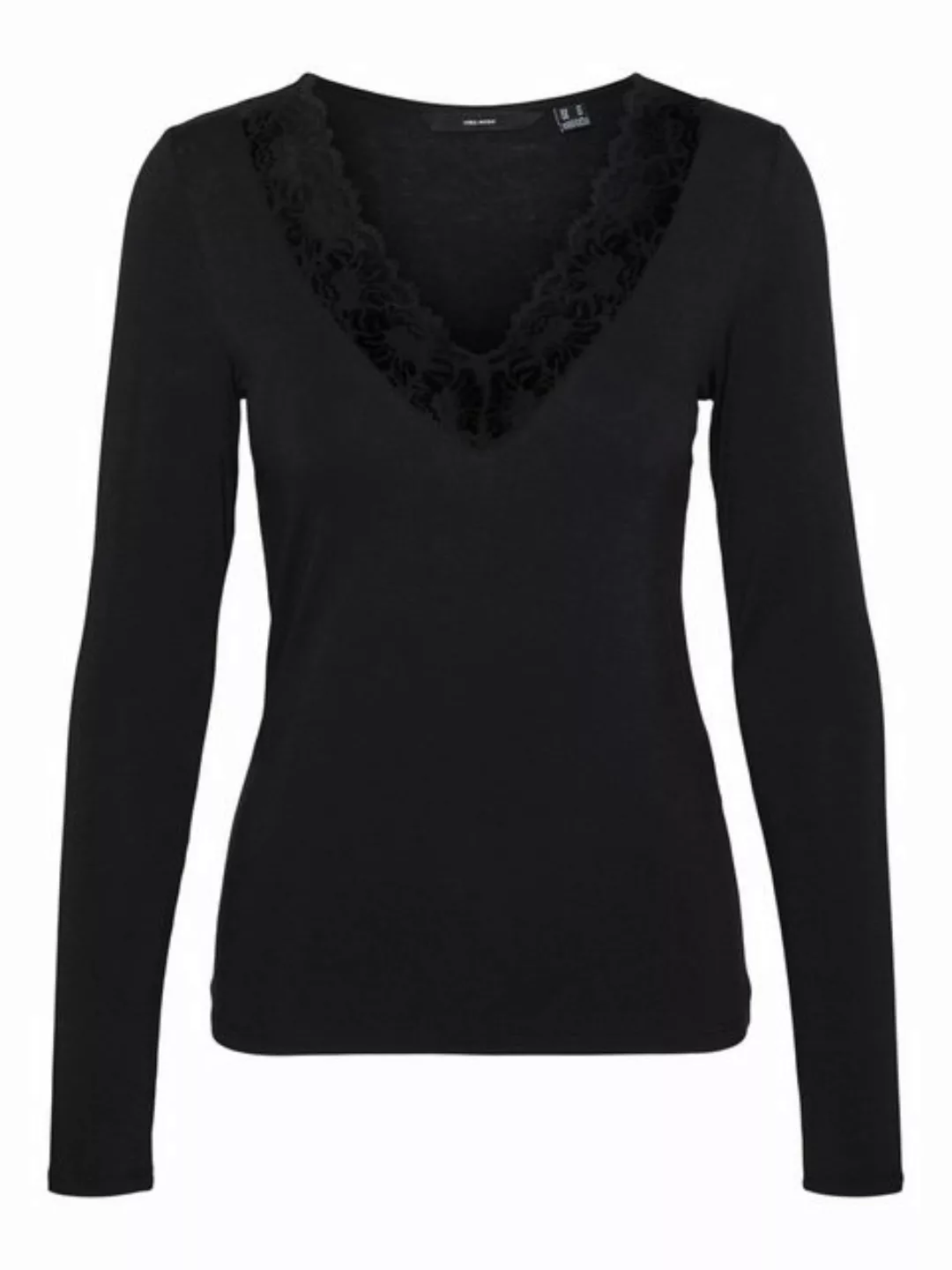 Vero Moda V-Shirt "VMROSA LS V-NECK LACE TOP GA JRS NOOS" günstig online kaufen