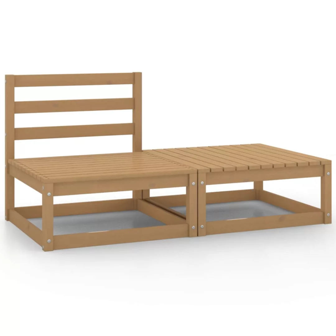 2-tlg. Garten-lounge-set Honigbraun Massivholz Kiefer günstig online kaufen