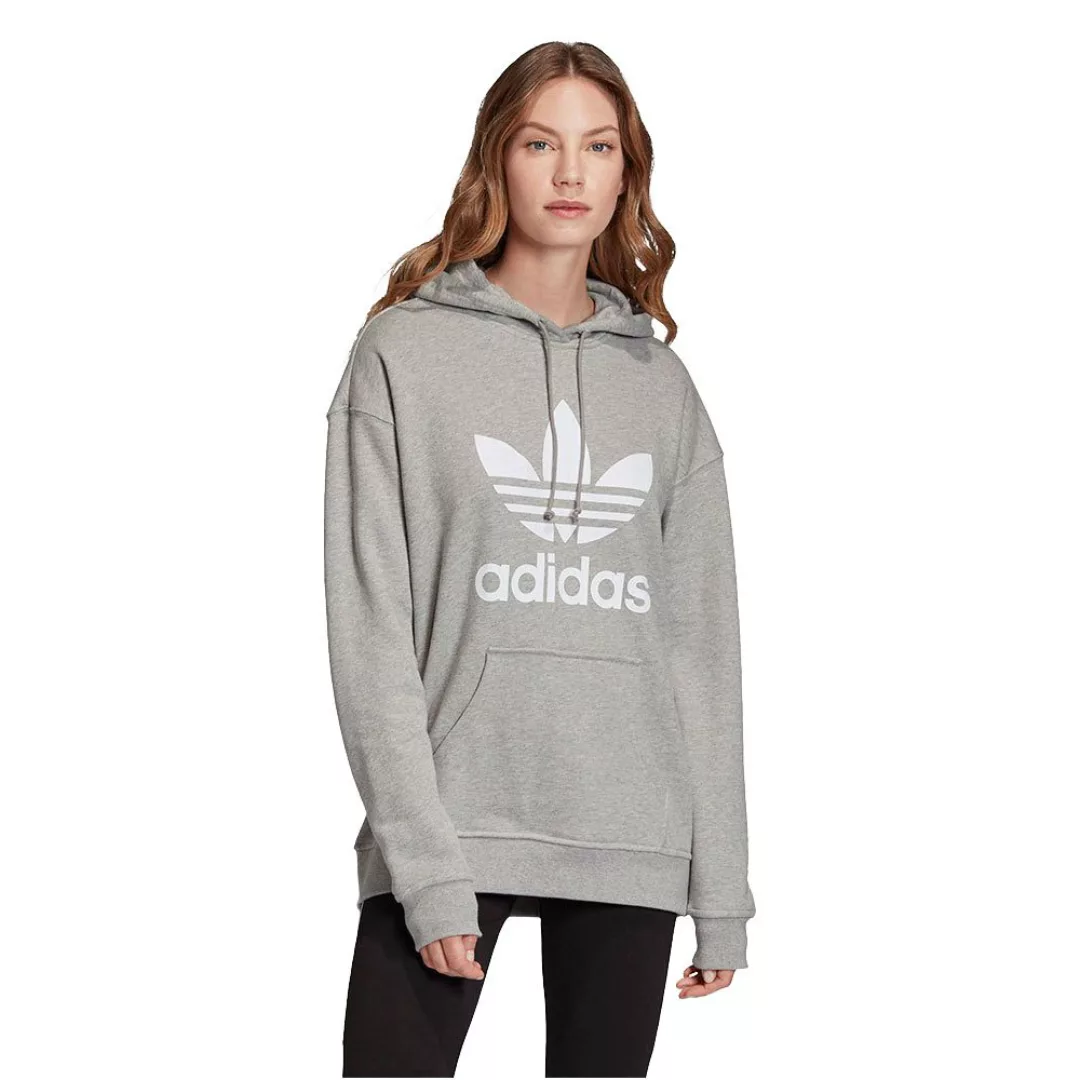 Adidas Originals Trefoil Kapuzenpullover 34 Medium Grey Heather / White günstig online kaufen
