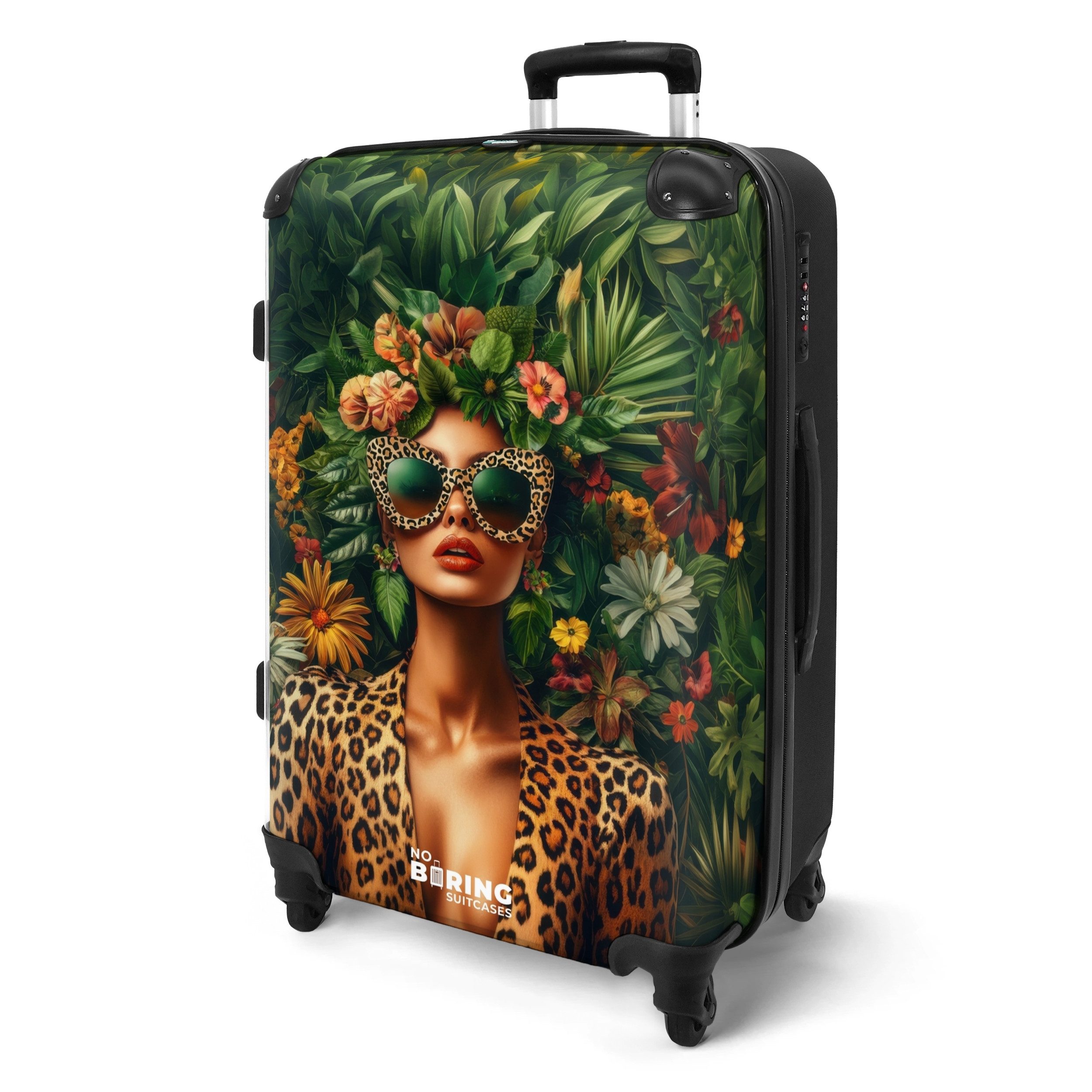 NoBoringSuitcases.com© Hartschalen-Trolley Frau mit Blumen und günstig online kaufen