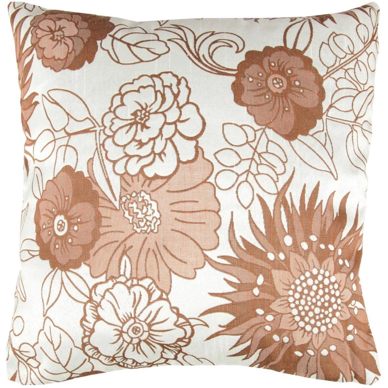 Arsvita Kissenhülle Blumenmuster 40 x 40 cm mit Füllkissen Beige Braun günstig online kaufen