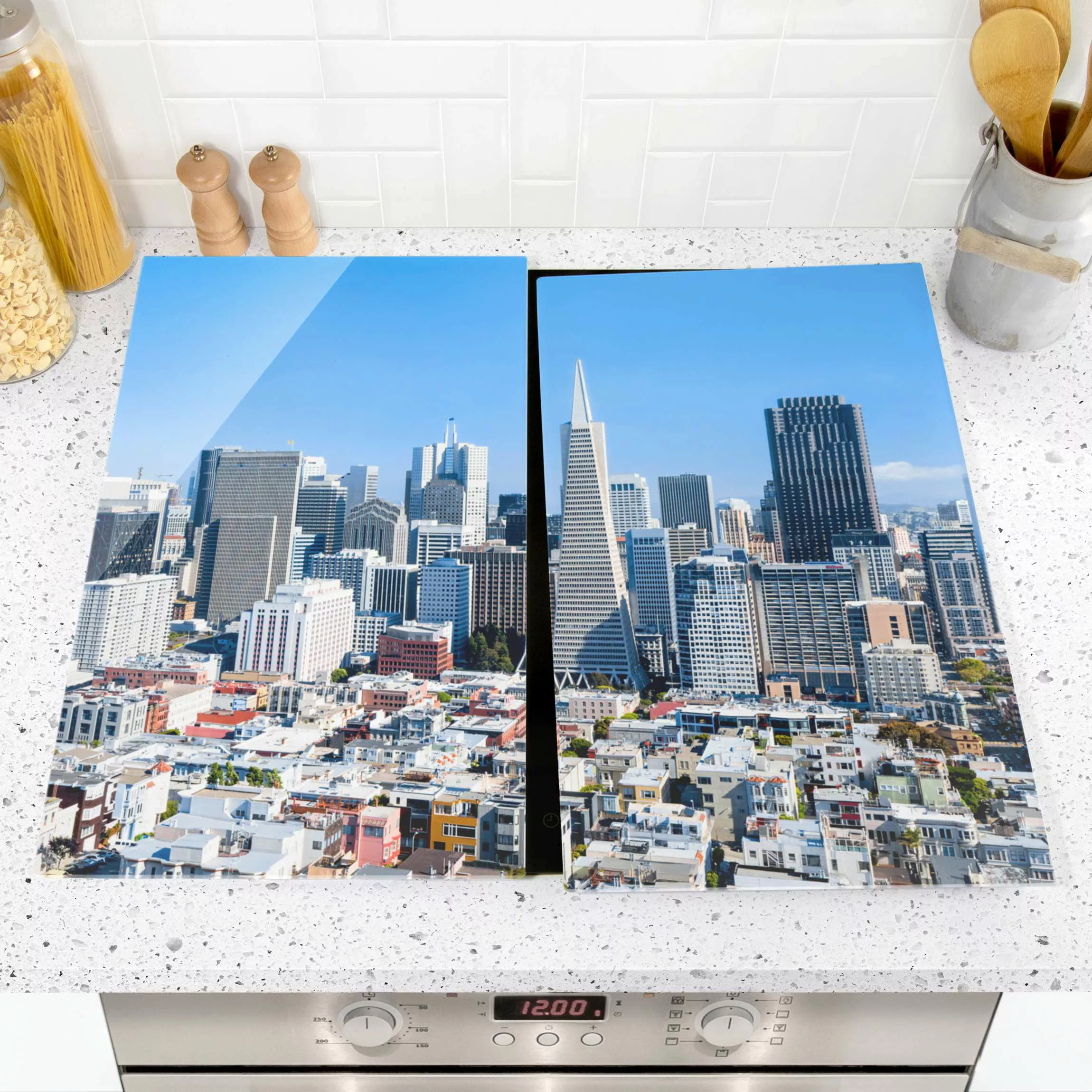 Herdabdeckplatte San Francisco Skyline günstig online kaufen