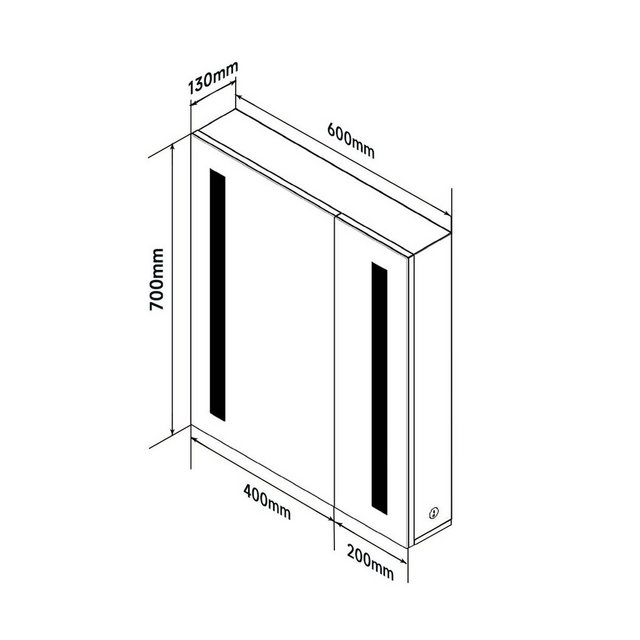 SONNI Spiegelschrank Spiegelschrank bad Edelstahl mit led beleuchtung 60 cm günstig online kaufen