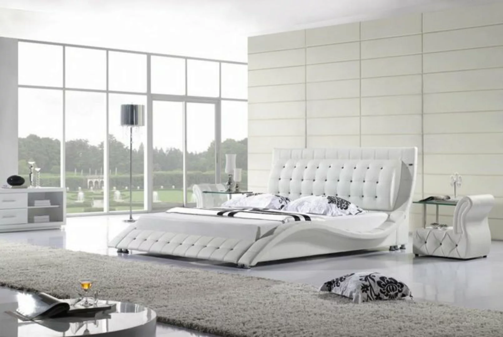 JVmoebel Bett Betten Doppel Modernes Ehe 180x200 Moderne Neu Design Leder B günstig online kaufen