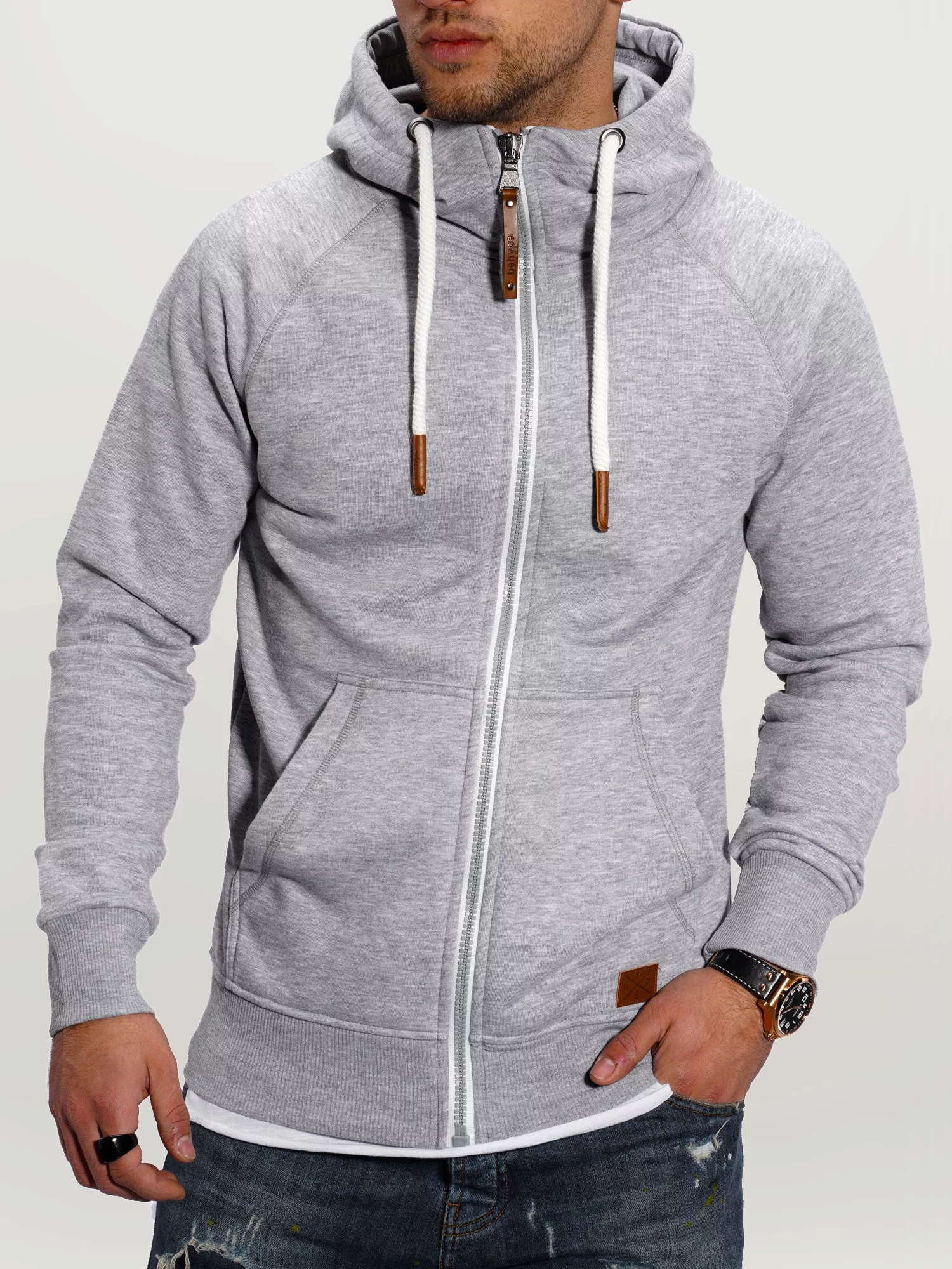 behype Sweatjacke "BHTANSER", mit praktischem Kordelzug günstig online kaufen